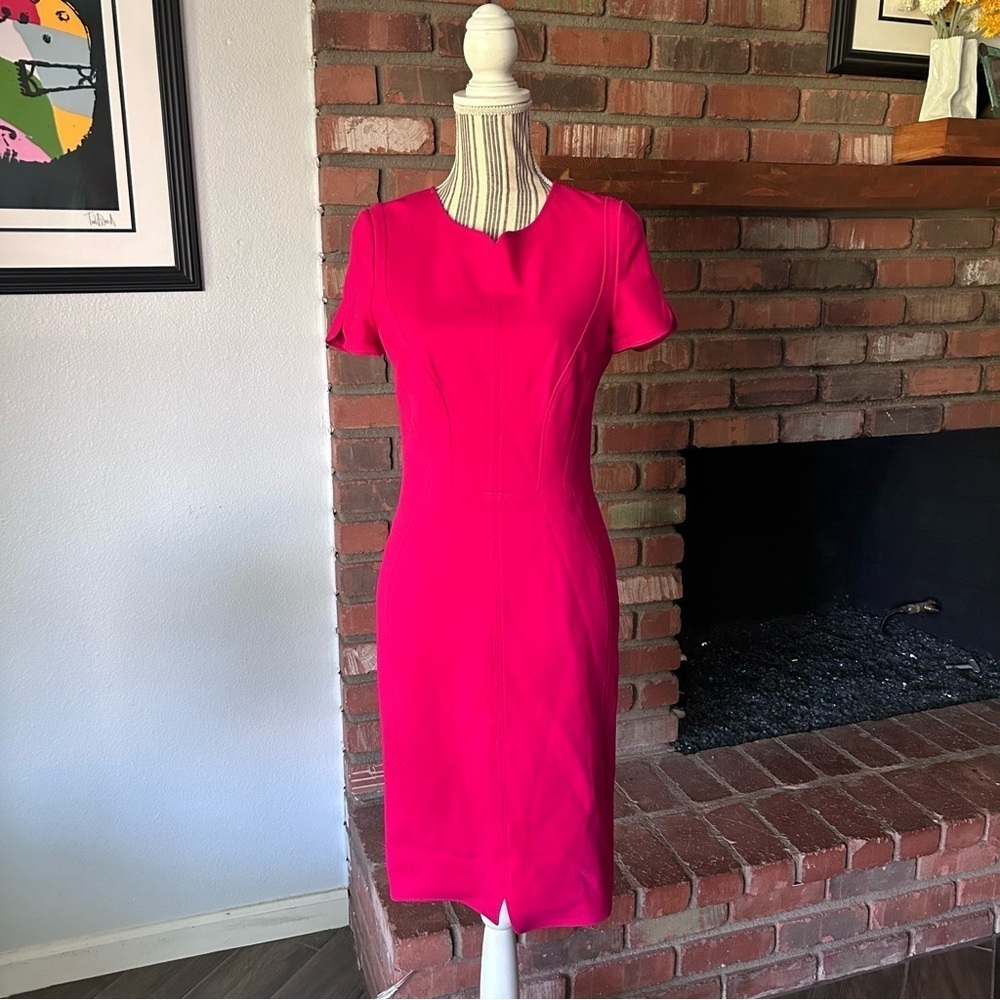 J. Mendel Hot Pink Sheath Dress Sz 10